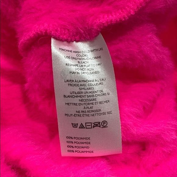 Anthropologie Pink Eyelash Fuzzy Sweater Size Latge - Picture 4 of 4